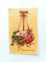 1902, Easter greeting card, embossed, gilded, four-leaf clover. 105.