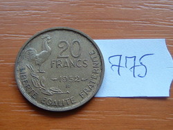 FRANCIA 20 FRANCS FRANK 1952 B (B - G. GUIRAUD) 4 TOLL,KAKAS #775