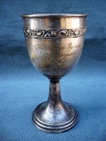 Old engraved silver-plated Újpest ute cup 1948