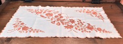 Embroidered tablecloth, needlework, running 66 x 34 cm.