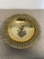 Bowl with copper floral pattern