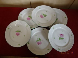 Herend porcelain flat plate with green border, six pieces. He has! Jókai