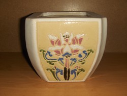Old porcelain flower pot with fire enamel (g)