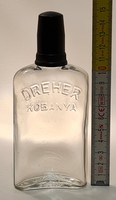 "Dreher Kőbánya" lapos, színtelen likőrösüveg (2122)