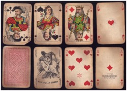 Francia sorozatjelű kártya Wüst kártyakép ASS Altenburg 52 lap + 1 joker komplett 1930 körül