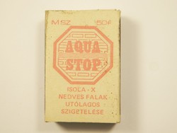 Retro reklám gyufa gyufásdoboz - Aqua Stop nedves falak utólagos szigetelése - 1980-as évekből