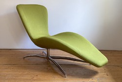 Zöld újrahúzott pihenőszék - Vintage, skandináv design