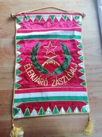 Leading battalion silk with embroidered flag wooden stick