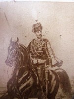 1868 JÓZSEF FŐHERCEG KIRÁLY TÁBORSZERNAGY KIRÁLYI HONVÉDSÉG FŐPARANCSNOK JELZETT LOVAS FOTÓ FÉNYKÉP