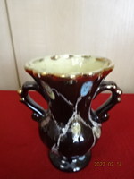 Nyugat-német mázas kerámia váza, jelölése 529/12. Vanneki!  Jókai.