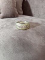 Ezüst gyűrű, színezett cirkóniával