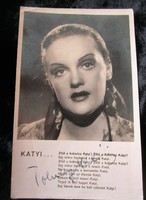 Actress Klári Tolnay autograph self-signed - dedicated photo sheet katyi collectors 1942