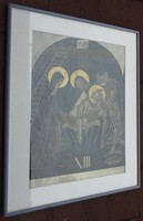 Antique Church Stained Glass Artwork - Stained Glass Image of Jesus Removing from Cross - XIII Station