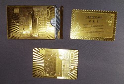 Arany színű műanyag pókerkártya(500 eurós mintával)