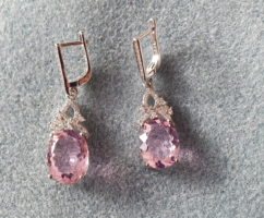Hatalmas  ezüst  füli pink quarz / sterling 925/ --új