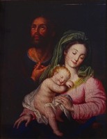 1H721 Mary with the Little Jesus the Holy Family Large Framed Color Photography 38.5 X 30cm