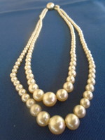 Antique Double-Breasted Pearl Collier from the '50s-60s with Antique Buckle in Brilliant Condition Full Art Deco