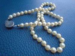 Old necklace white pearl collier necklace in burst white with 835 silver clasp