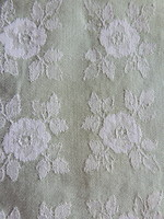 Old large pale green tablecloth with white rose pattern