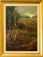 EGY ÉLETÚT SZIMBÓLUMA - Ballonyi Pál Margit, Tövises út, 70x50 cm olaj, vászon