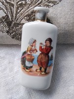 Antik részben kézzel festett porcelán parfümös holland népviseletes motívummal