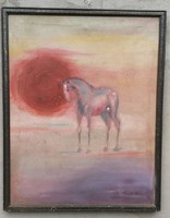 XX. századi női festő: Naplemente lóval