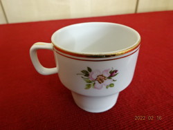 Raven house porcelain coffee cup with white and pink flowers. He has! Jókai.