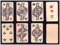 Francia sorozatjelű Turkische pasziánsz kártya Ferdinand Piatnik & Söhne Wien 1900 körül 47 lap