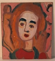 Németh Miklós: Női portré, festmény, 1977