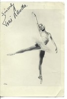 Toni Lander világhírű dán táncosnő, balerina. Autográf, sajátkezű aláírása fotólapon