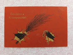 Old postcard 1917 cramped red postcard