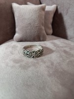 Antik ezüst gyűrű markazitokkal