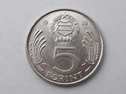 Hungary 5 forint 1989 coin - Hungarian metal five, five forint, 5 ft 1989 coin