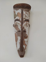 Antik patinás Fang népcsoport Gabon hosszú maszk uu Sérült 5088