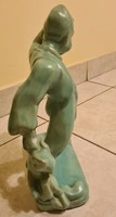 Green ceramic sculpture about 30 cm high