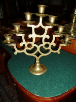 Rare antique solid copper menorah / candle holder