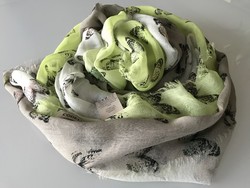Codello Brand Large Scarf with Many Butterflies, 190 x 65 cm