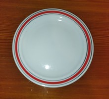 Zsolnay porcelain plate with red stripes 19cm
