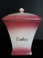 Art deco  100 éves magyar fajansz cukortartó