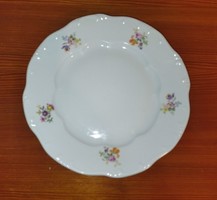 Zsolnay porcelain flat plate with flowers 24cm