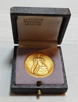 Lövész bajnoki érem, Svájci..aranyozott ezüst,(1925 körüli) eredeti tokjában