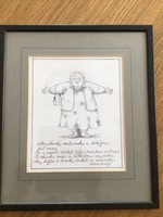Szűcs Édua: Karikatúra egy Babits-versre Keretezve 30,5x35 cm, képméert 23x28,5 cm