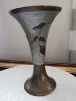 Enameled copper vase candlestick