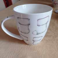 Porcelain cup / mug with sock pattern, 5 dl
