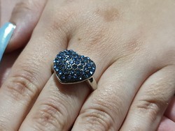 Blue zirconia silver ring size 8!