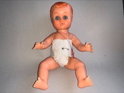 1960s Italian marked pacifier, whistling rubber doll, 32 cm.
