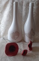 Boros üveg fehér dekor vázák