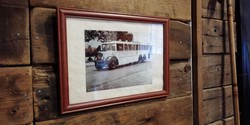 Bus photo framed, old bus photo, 20s-30s, decoration