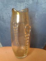 Extreme rare Czech freeform retro design 50/60 glass vase, frantisek zemek (1913-1960) sklarna mstisov
