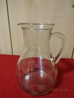 Polished glass wine jug with painted grapes and man pattern. He has! Jókai.